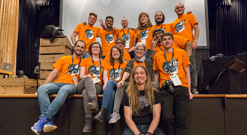 Volunteers at the beyond Tellerrand Munich 2018. Photo by Martin Kraft.