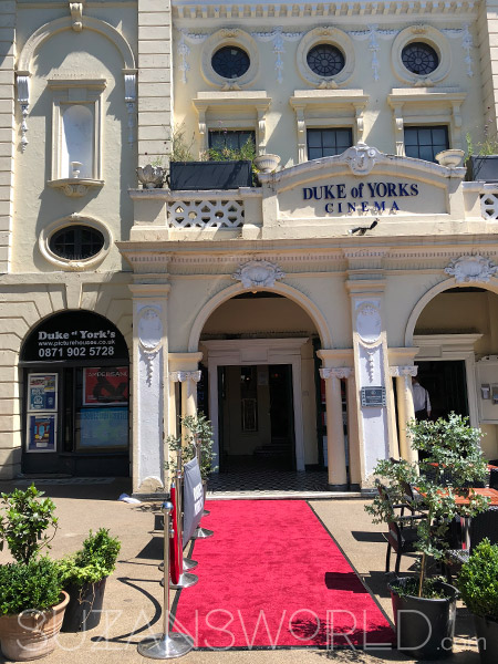 Entrance of the Duke of Yorks cinema with a red carpet